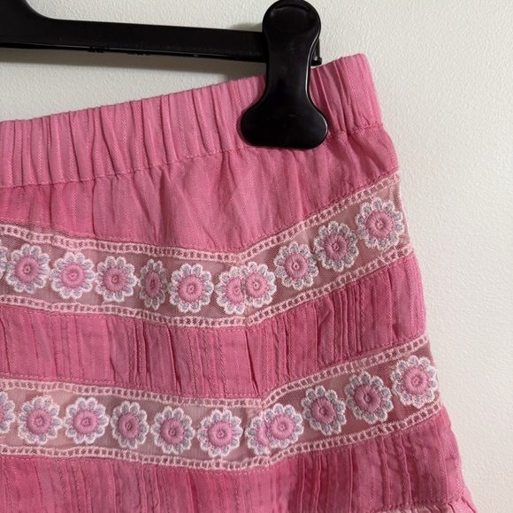 NWT LoveShackFancy Felice Skirt Pink Zinnia Size X-Large - Picture 7 of 7